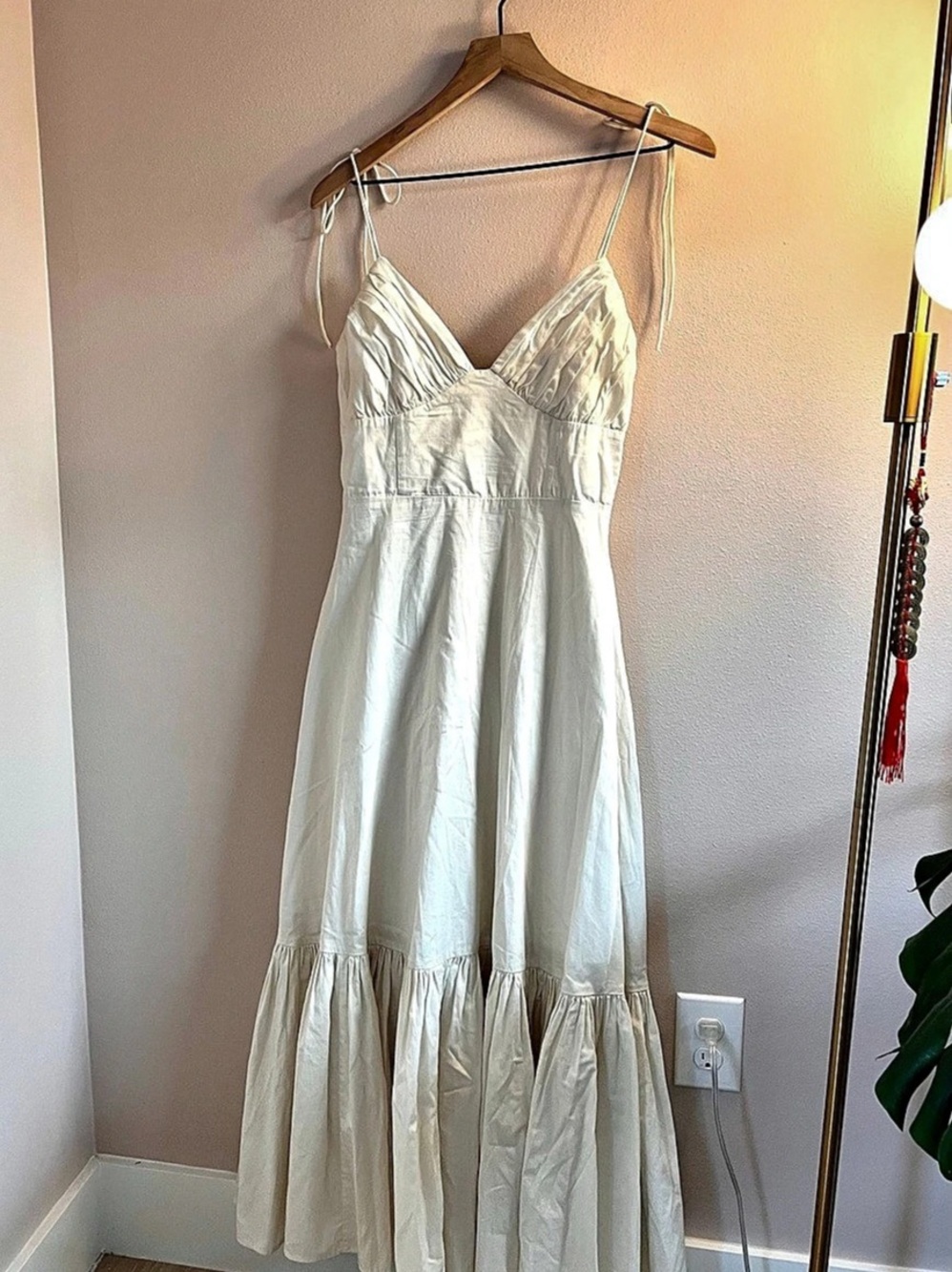 Abercrombie & Fitch Cotton Maxi Dress in Off White Size Small